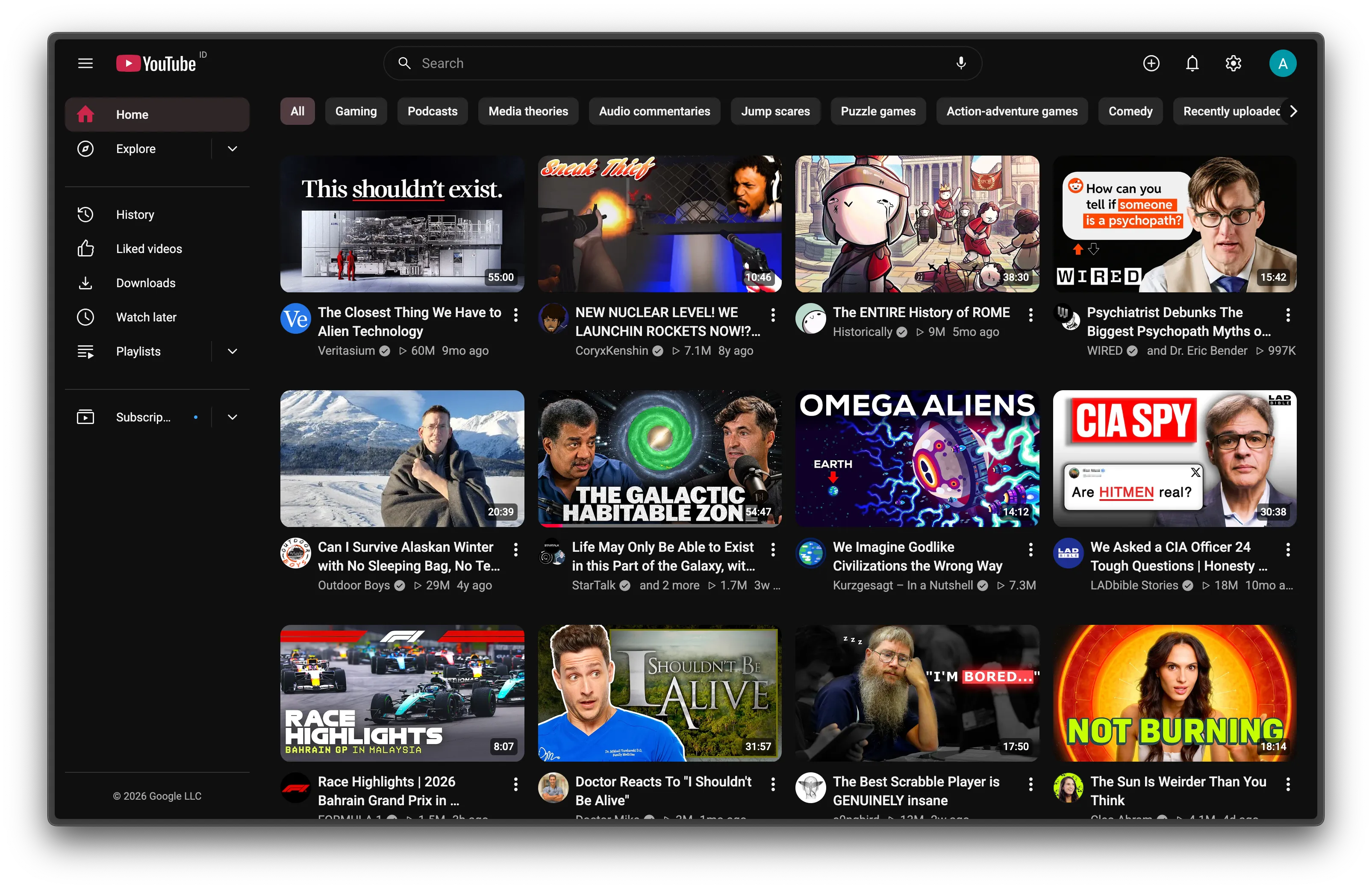 Kempt on a YouTube watch page