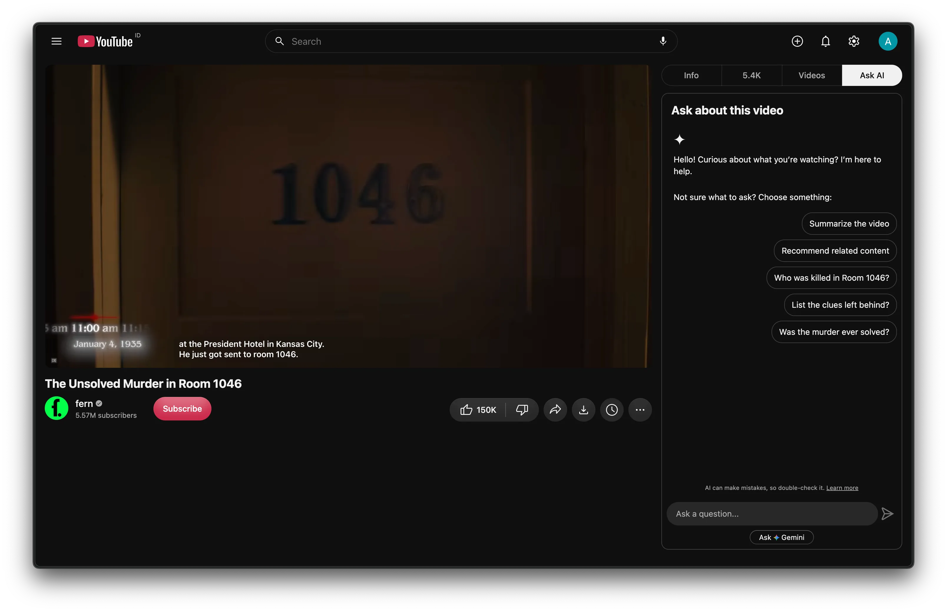 Watch page tabs