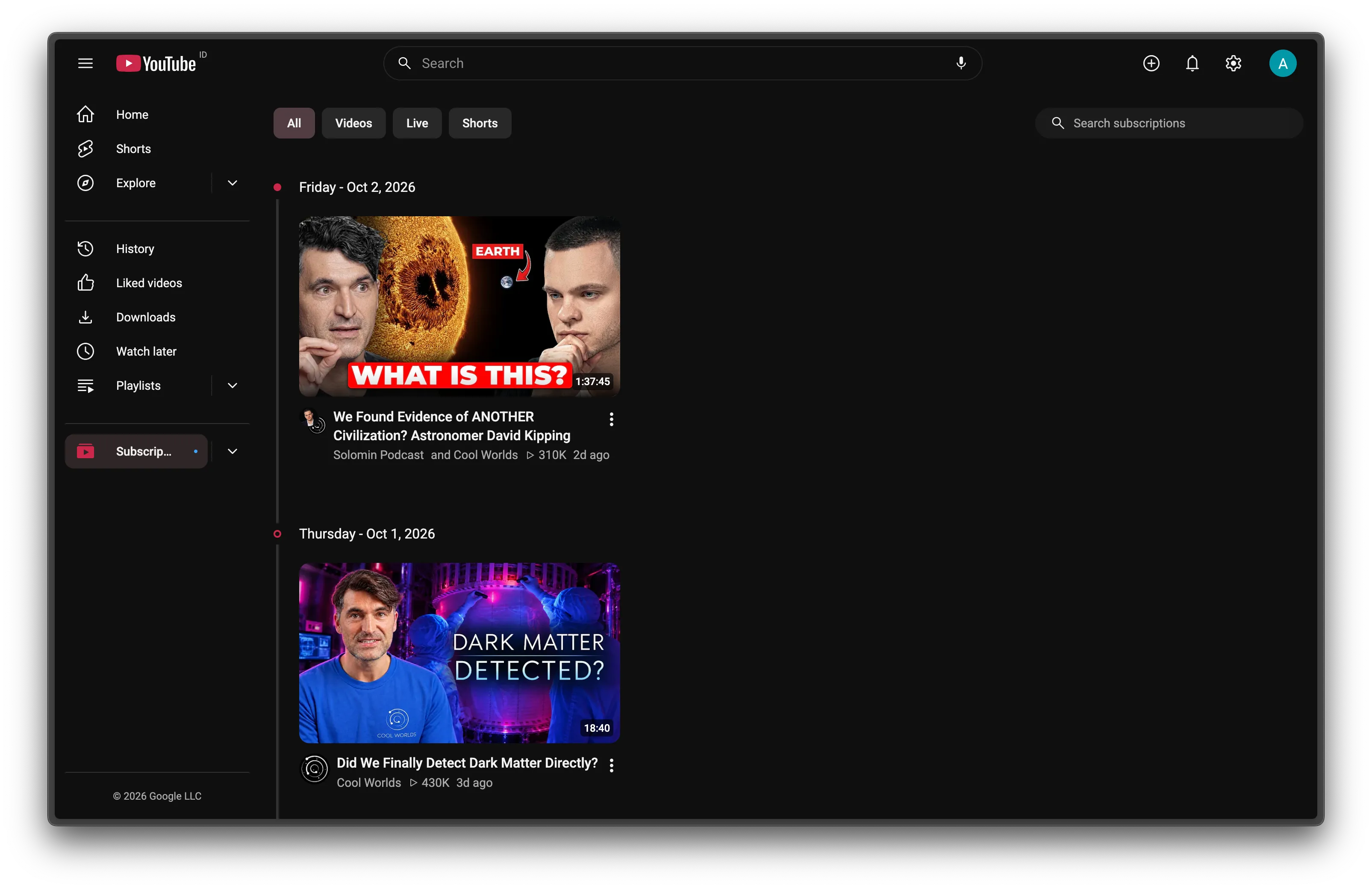 Subscriptions timeline
